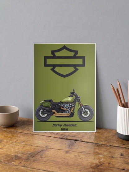 Chrome Nation Harley Davidson Fat Bob Bikes Poster