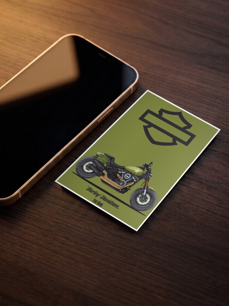 Chrome Nation Harley Davidson Fat Bob Bikes Poster