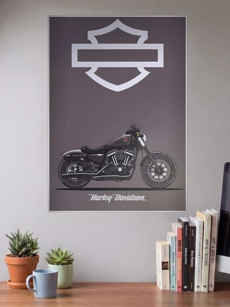 Two Wheel Thunder Harley Davidson Bikes Poster