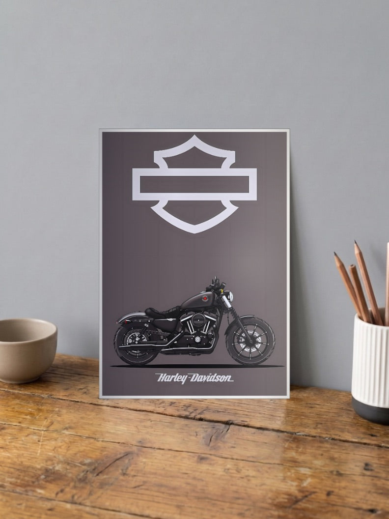 Two Wheel Thunder Harley Davidson Bikes Poster