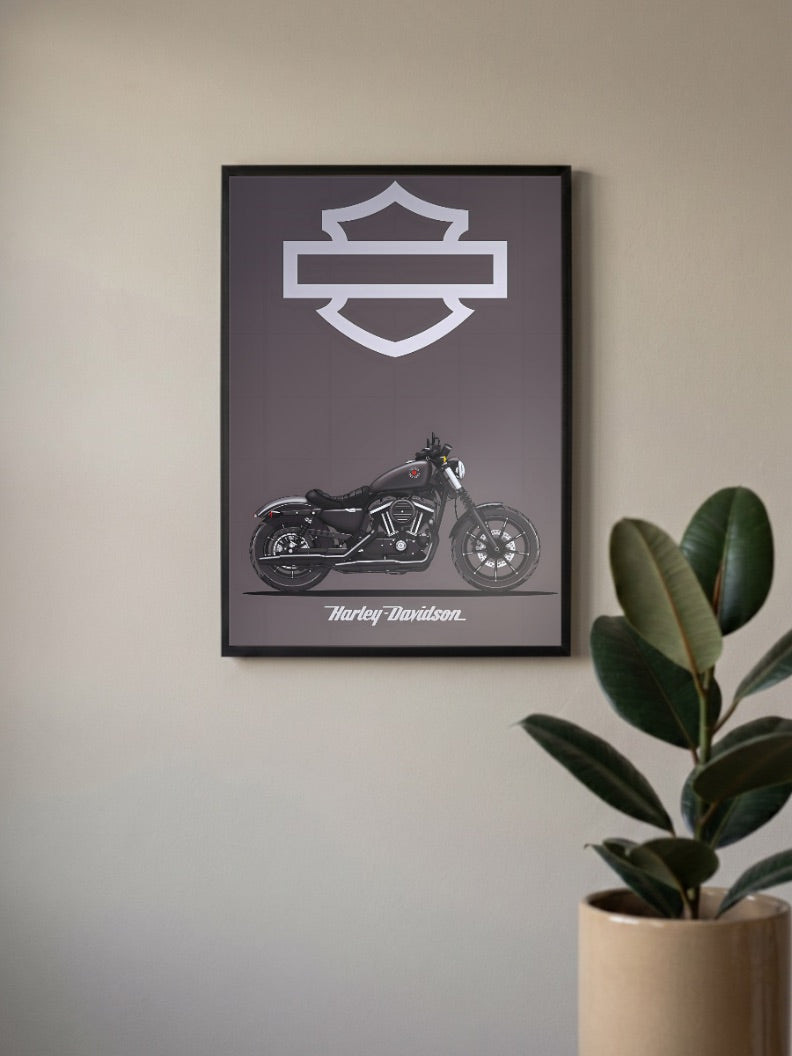 Two Wheel Thunder Harley Davidson Bikes Poster
