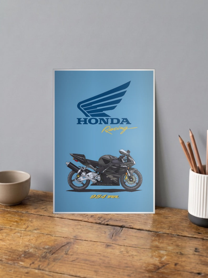 Wing Warrior Honda 954RR Bikes Poster