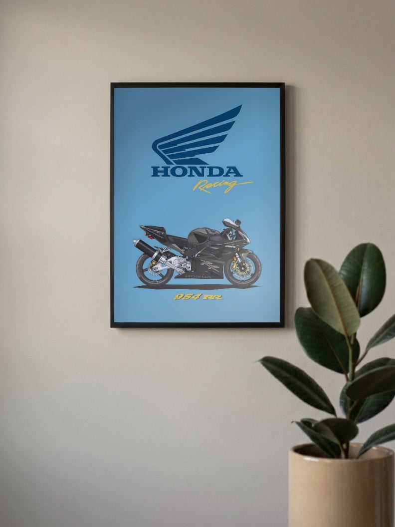 Wing Warrior Honda 954RR Bikes Poster