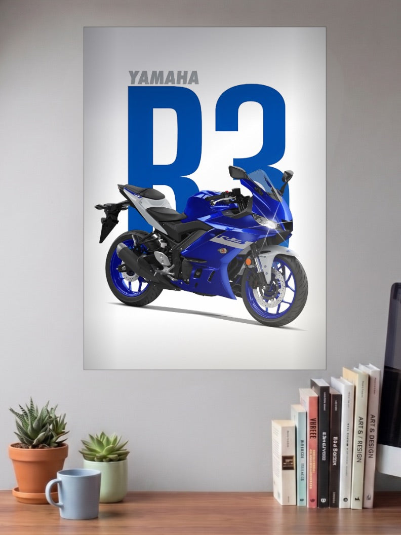 Tuning Fork Fury Yamaha R3 Bikes Poster