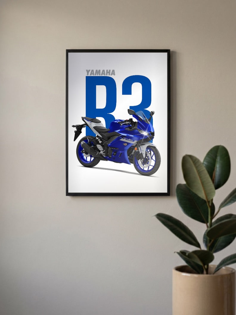 Tuning Fork Fury Yamaha R3 Bikes Poster