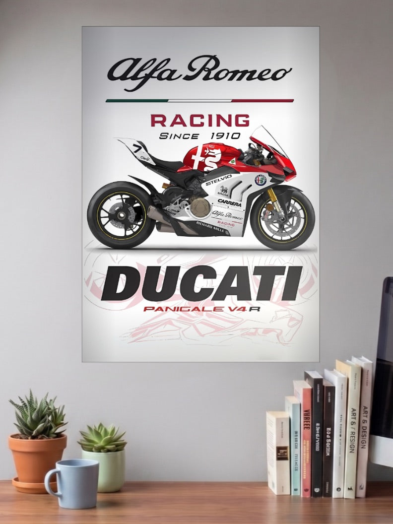 Red Rocket Alfa Romeo 1910 Ducati Bikes Poster