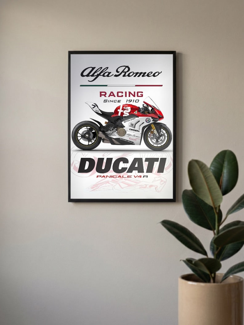 Red Rocket Alfa Romeo 1910 Ducati Bikes Poster