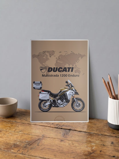Throttle Therapy Ducati 1200 enduro Bikes Poster