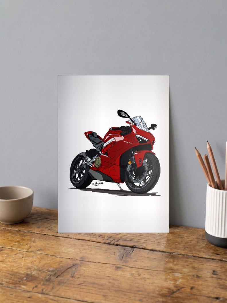 Redline Ride Superbike Bikes Poster
