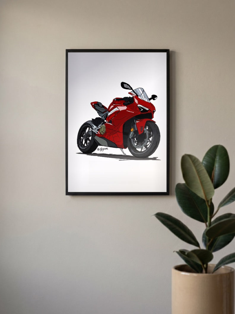 Redline Ride Superbike Bikes Poster