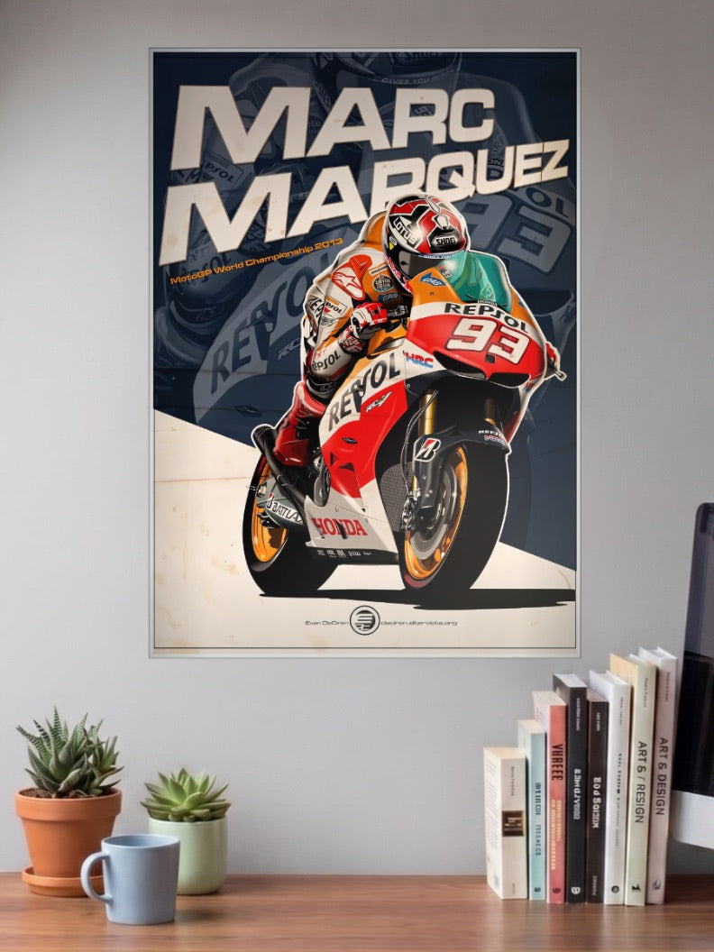 Chrome and Chaos Marc Marquez Repsol Bikes Poster
