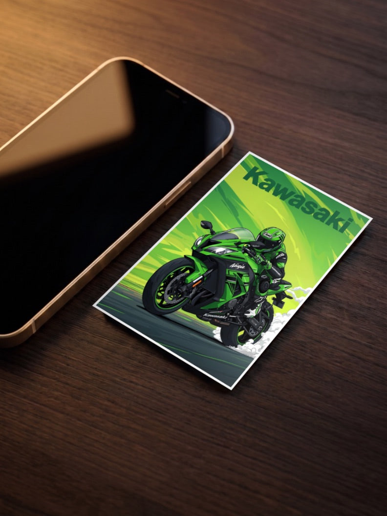 Team Green Kawasaki Ninja Bikes Poster