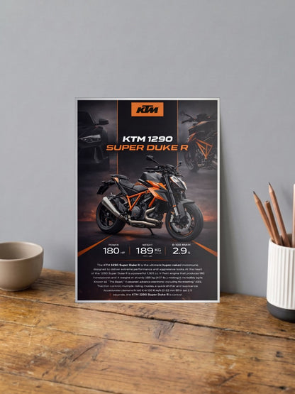 Orange Fury KTM 1290 Duke R Bikes Poster