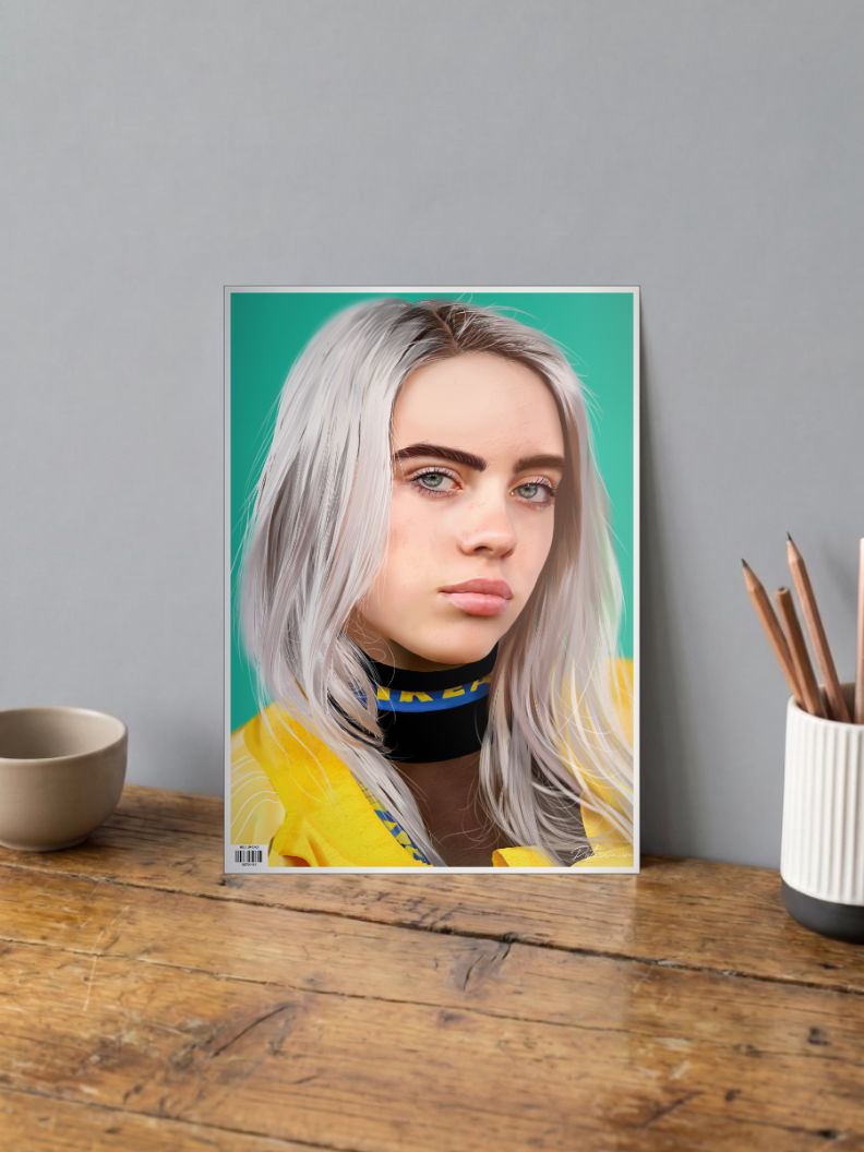 Billie Eilish headshot Poster