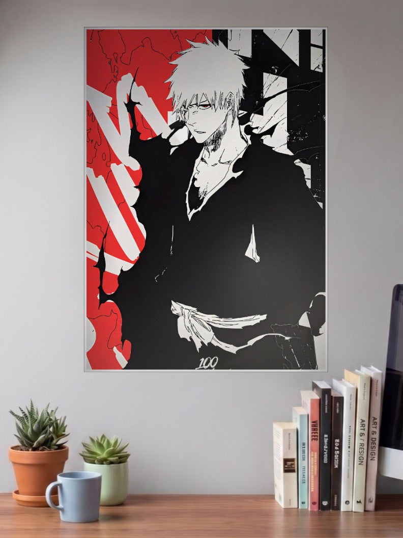 Ichigo Red and Black Anime Poster