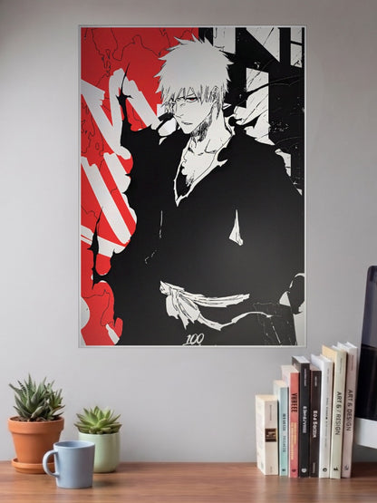 Ichigo Red and Black Anime Poster