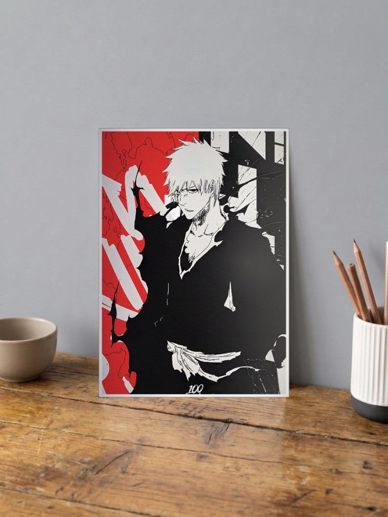 Ichigo Red and Black Anime Poster