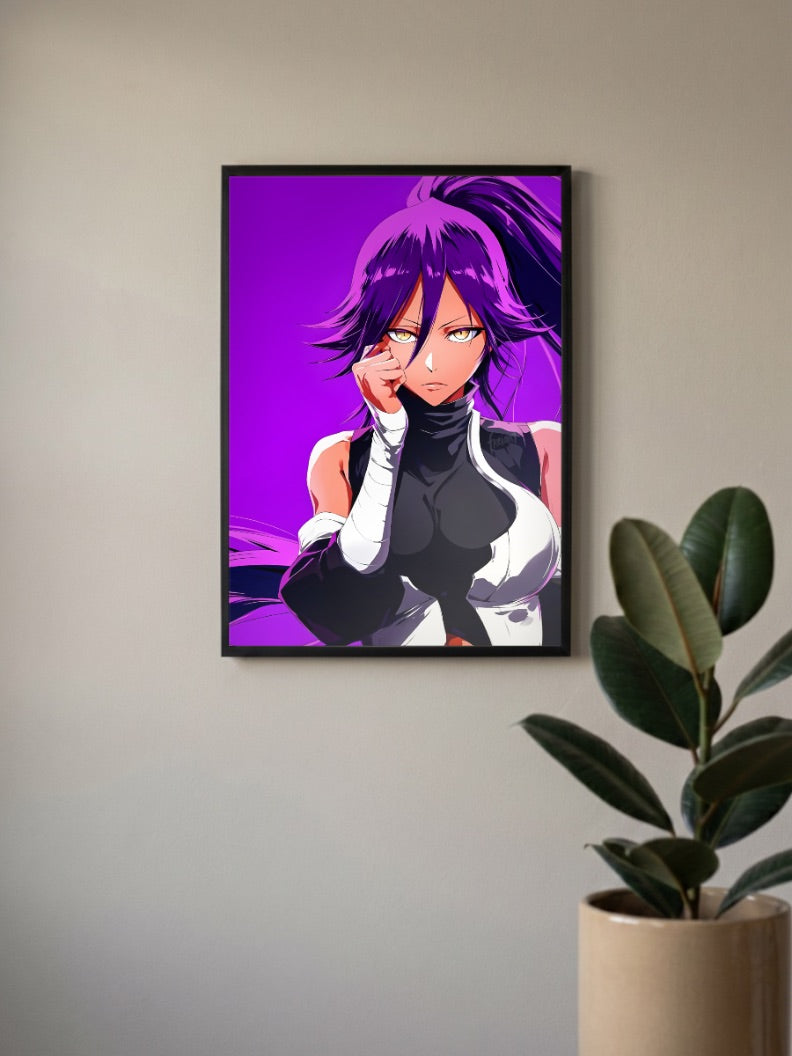 Yoruichi Purple Hair Anime Poster