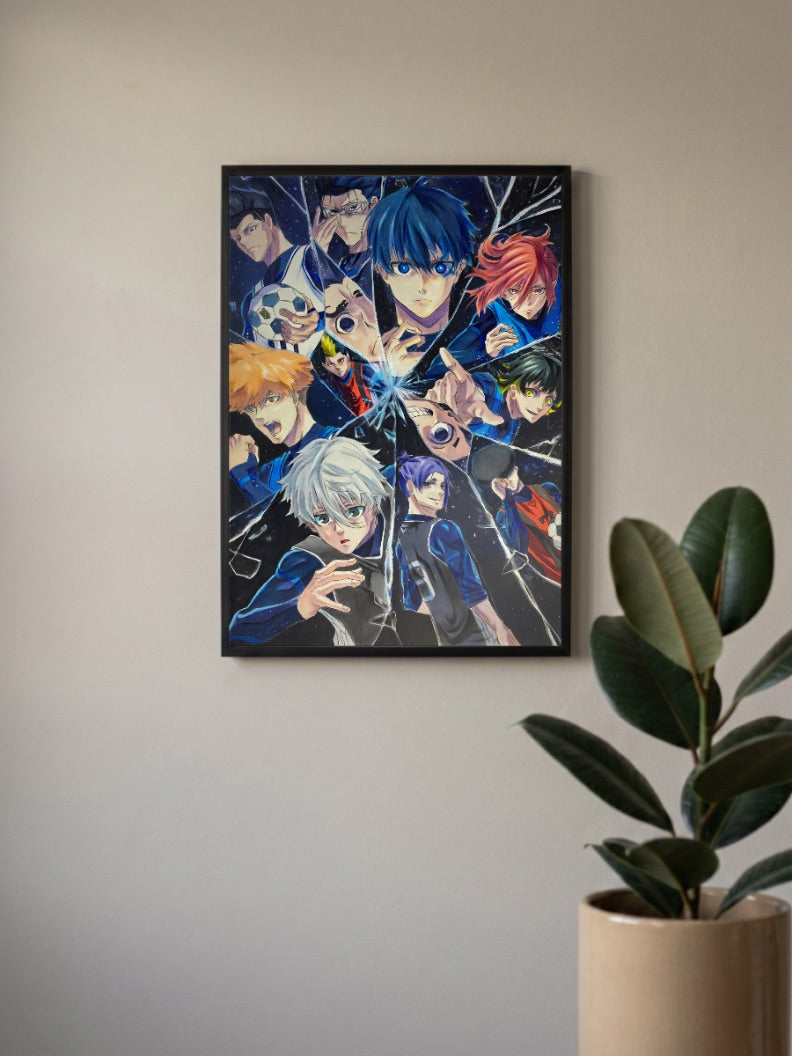 Blue Lock Shattered Glass Anime Poster