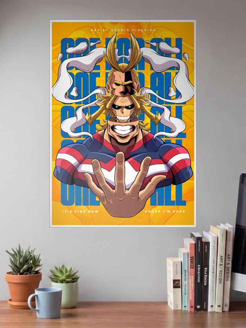 Unyielding Hero | All Might (Anime) | Iconic Poster