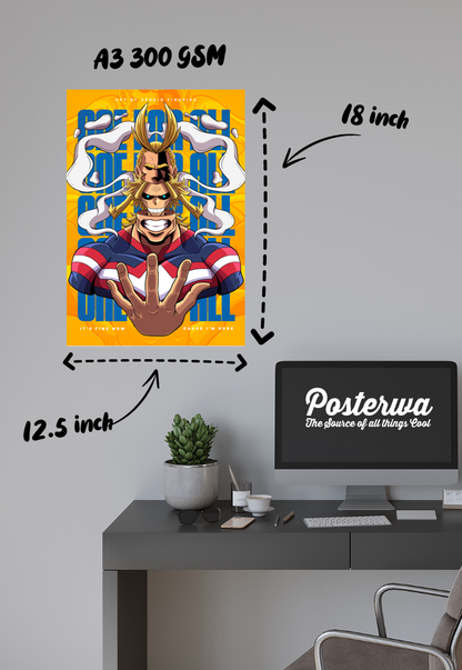 Unyielding Hero | All Might (Anime) | Iconic Poster