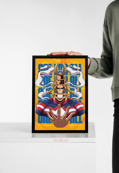 Unyielding Hero | All Might (Anime) | Iconic Poster