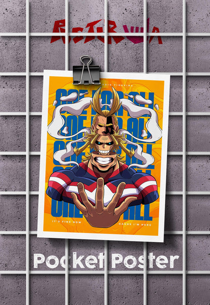 Unyielding Hero | All Might (Anime) | Iconic Poster