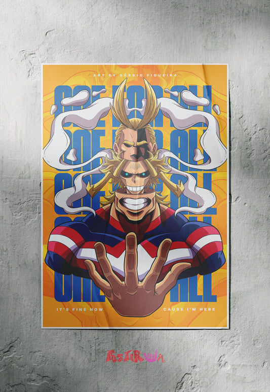 Unyielding Hero | All Might (Anime) | Iconic Poster