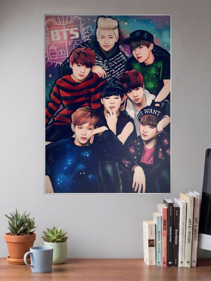 BTS Bulletproof Squad Anime Poster
