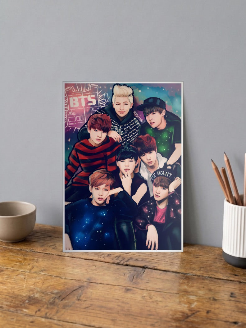 BTS Bulletproof Squad Anime Poster