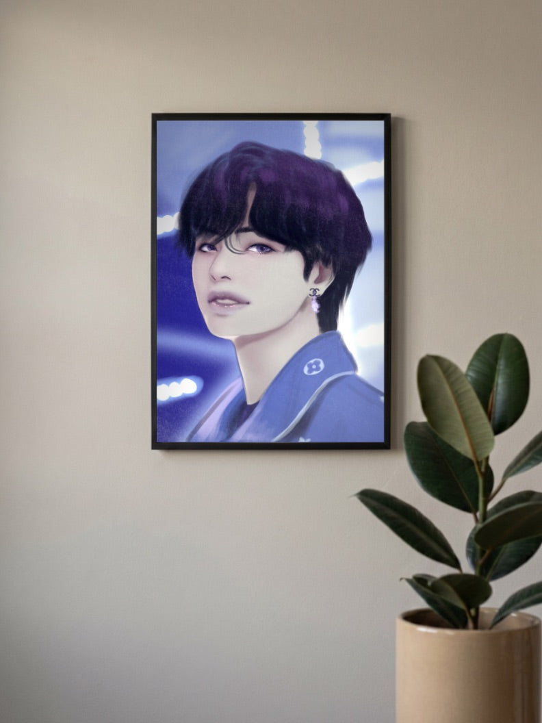 BTS V Taehyung Anime Poster