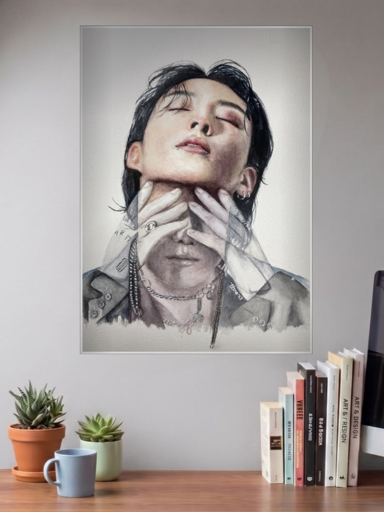 BTS Jungkook Watercolour Anime Poster