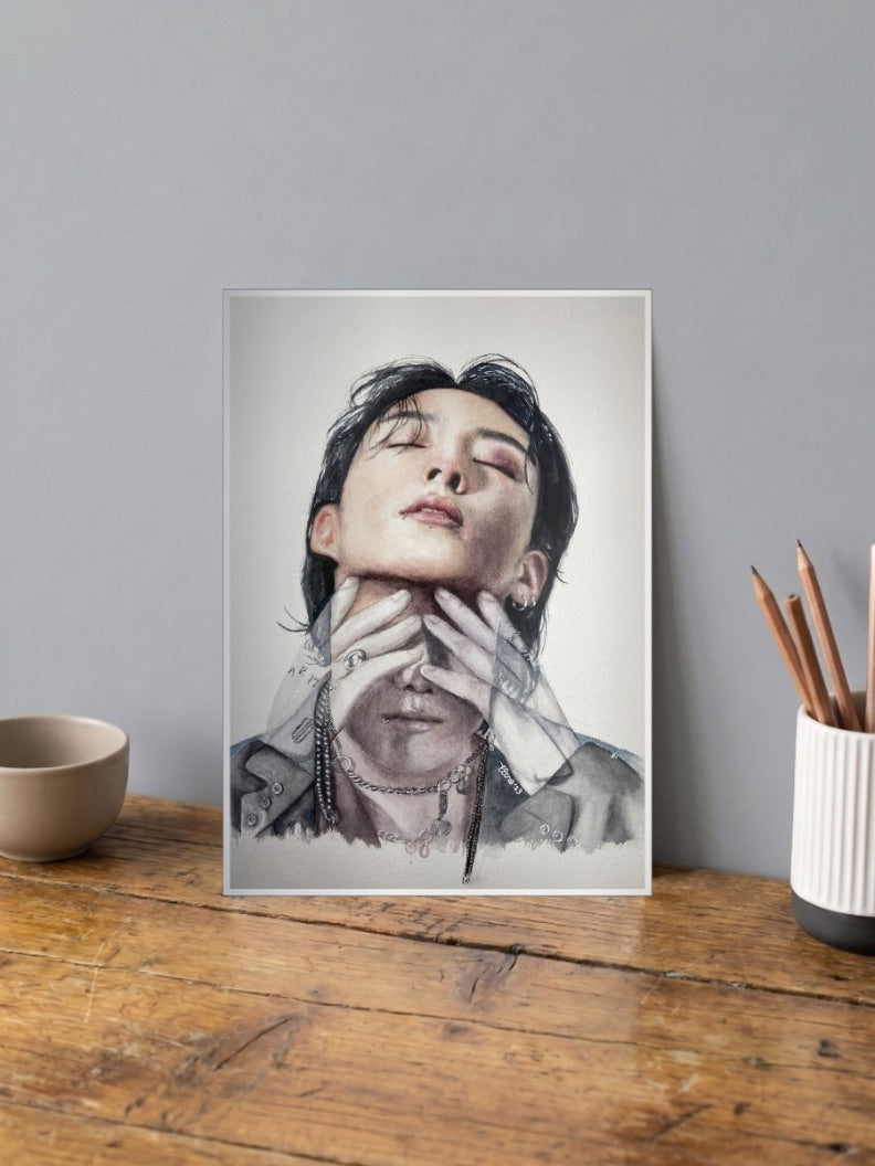 BTS Jungkook Watercolour Anime Poster