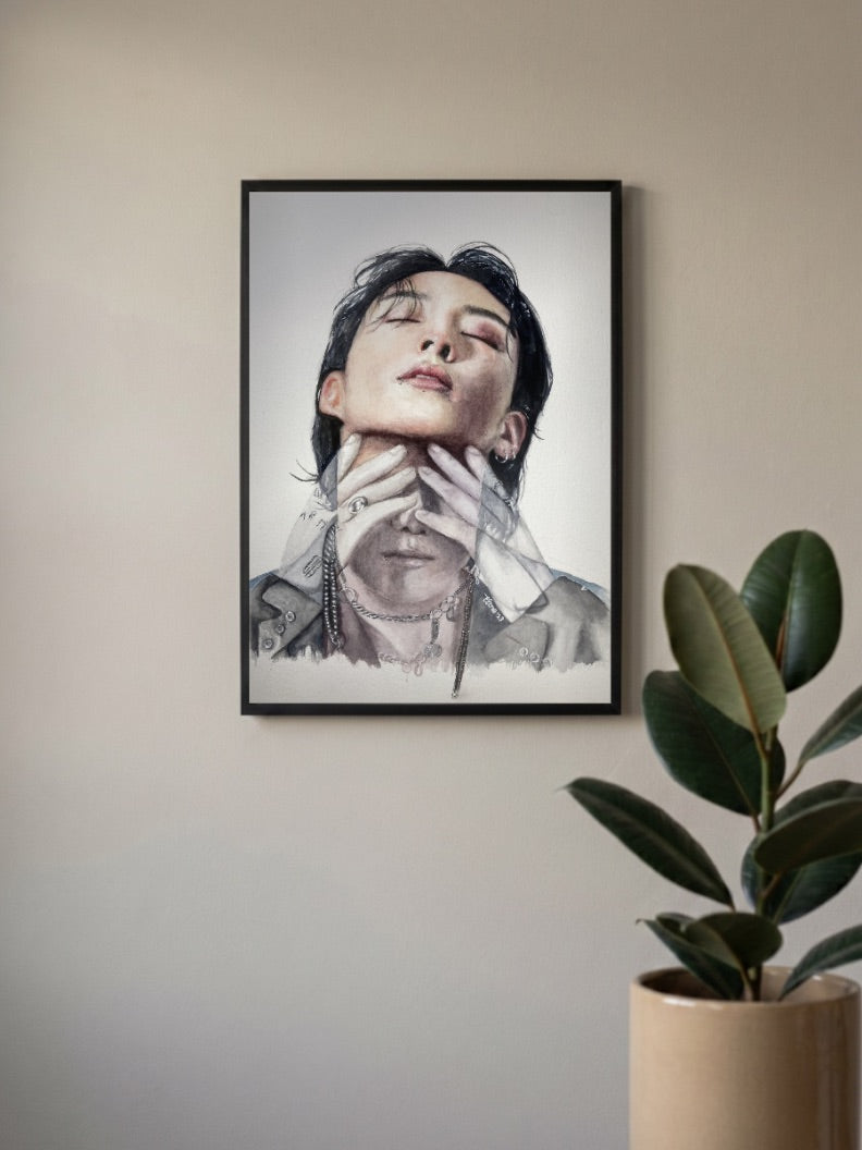 BTS Jungkook Watercolour Anime Poster