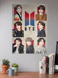 BTS Seven Members Anime Poster