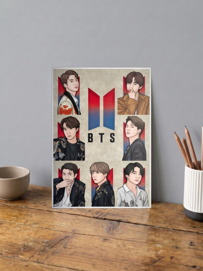 BTS Seven Members Anime Poster
