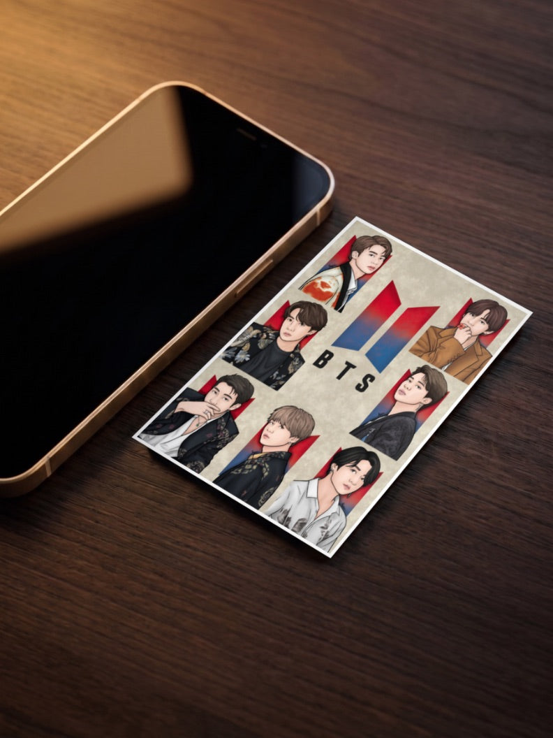 BTS Seven Members Anime Poster