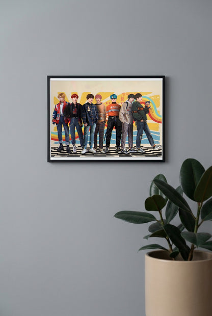 BTS Rainbow Street Kpop Poster