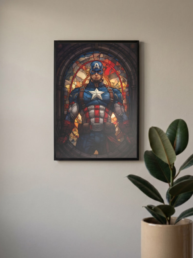 Shielded Valor | Captain America | Comic Book Poster