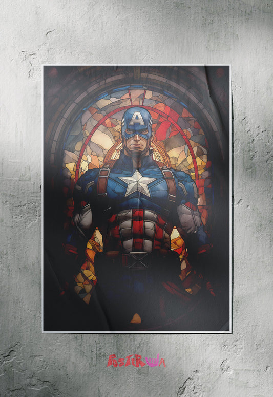 Shielded Valor | Captain America | Comic Book Poster