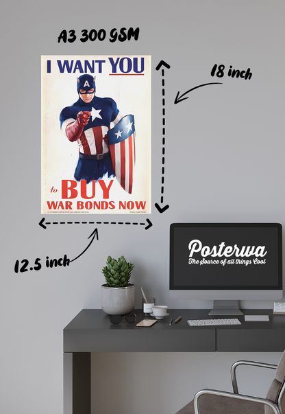 Invest in Victory | Captain America | Marvel Poster