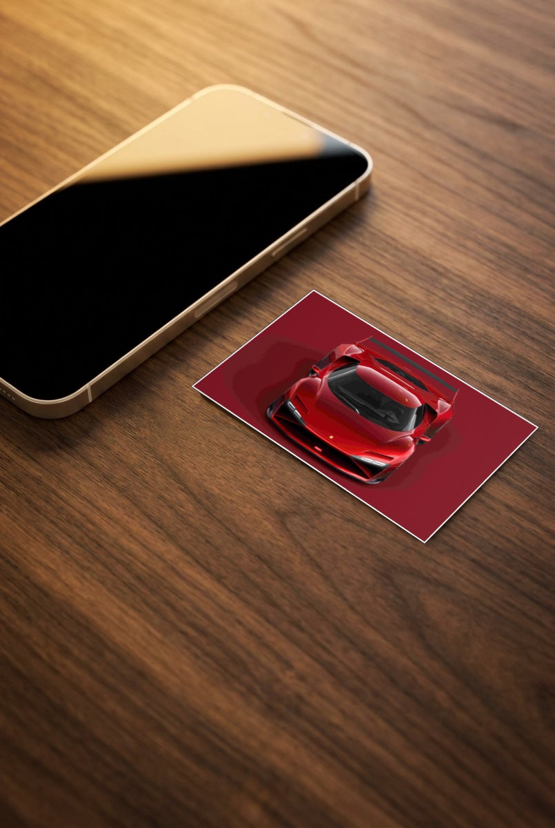 Ferrari Red Top View Cars Poster