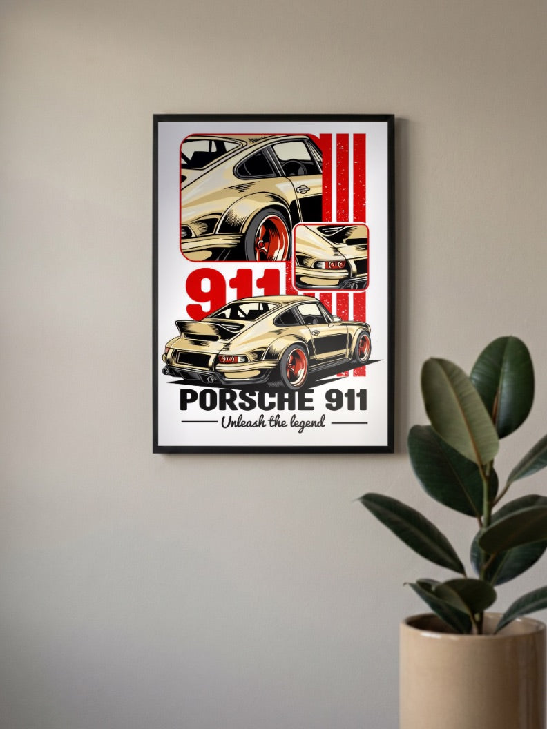 Porsche 911 Track Born Cars Poster