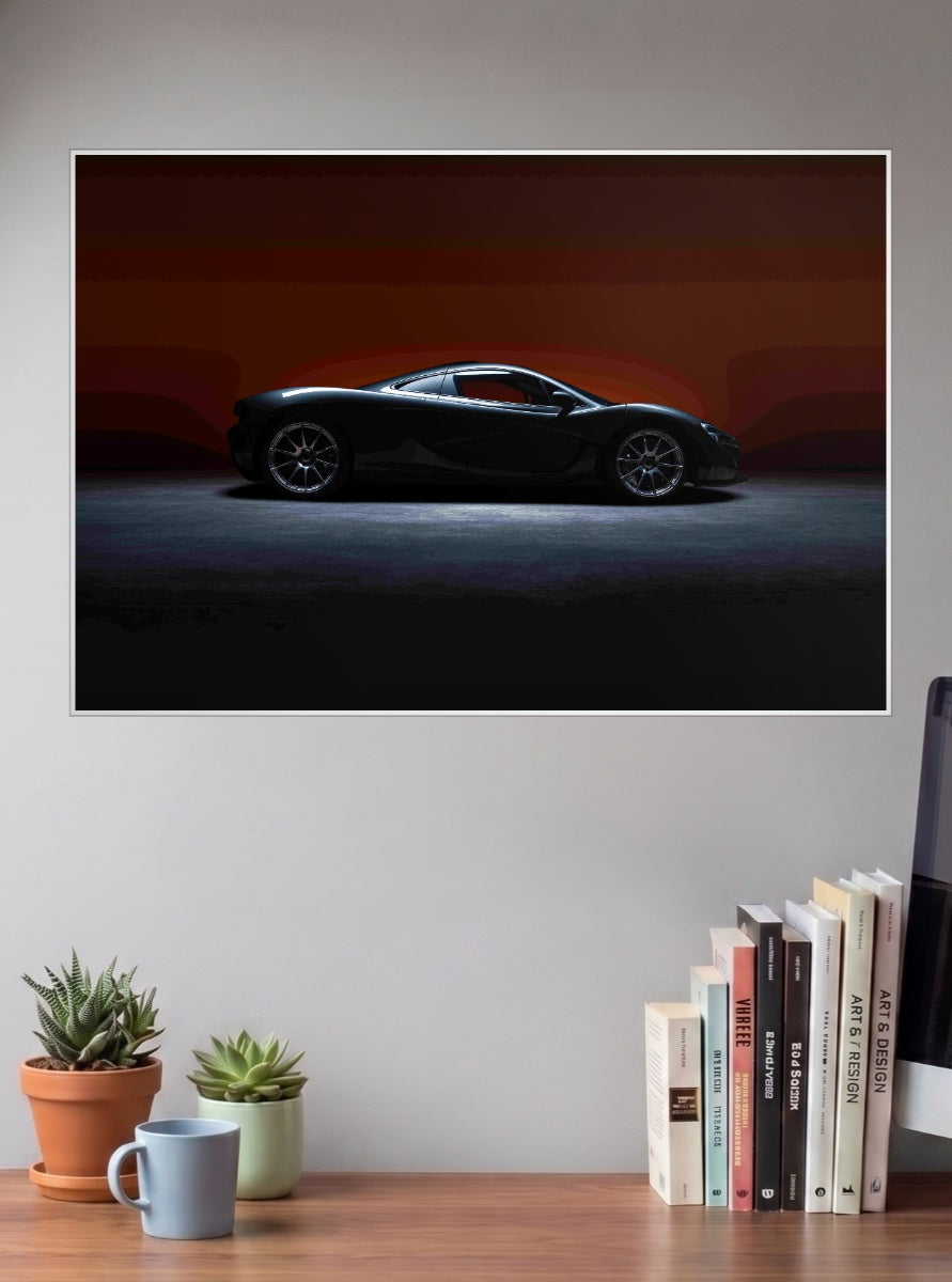 Dark Supercar Silhouette Cars Poster