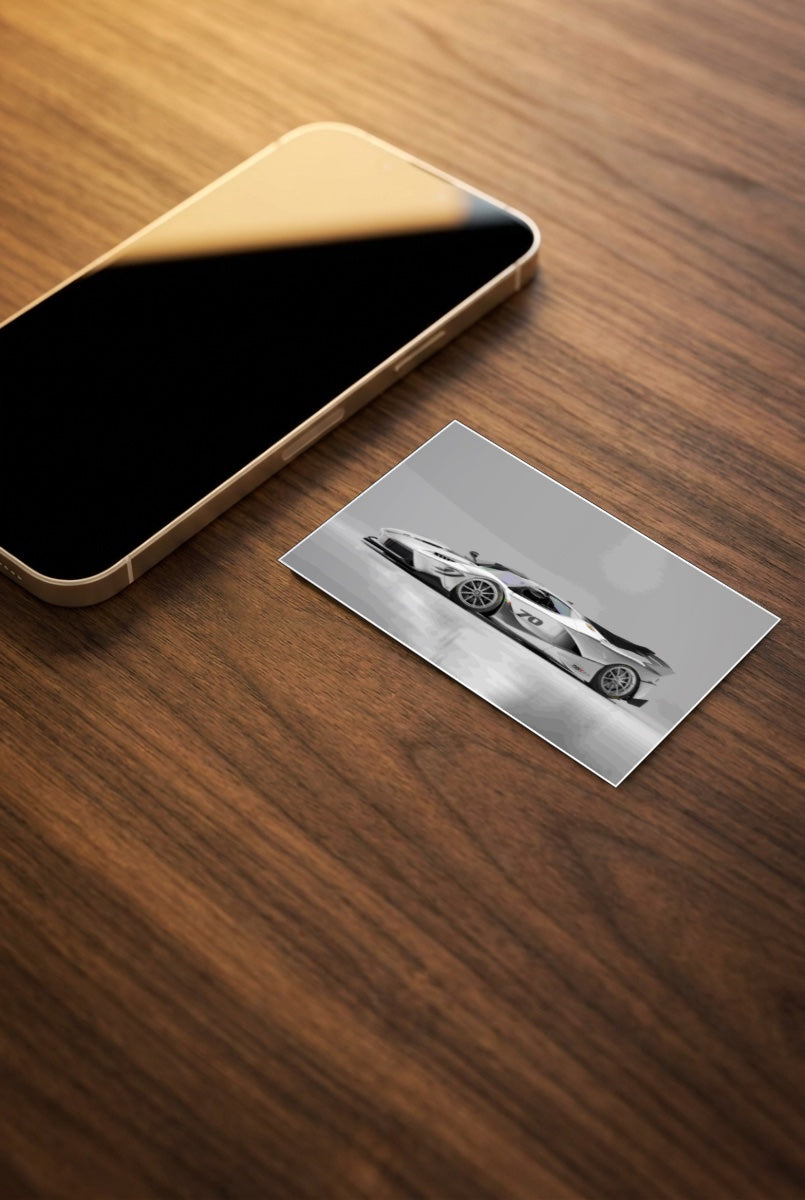 Silver GT Race Car Cars Poster