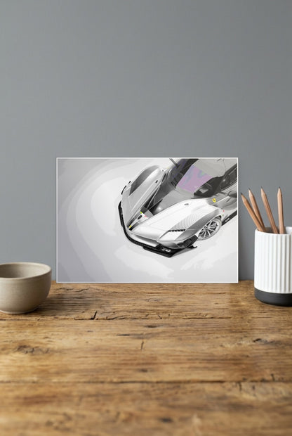 Ferrari Silver Cars Poster