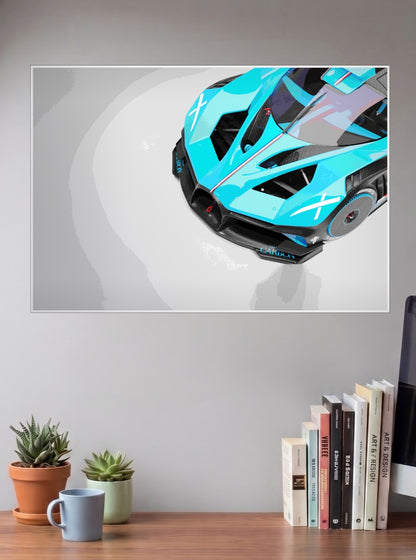 Blue Concept Supercar Cars Poster