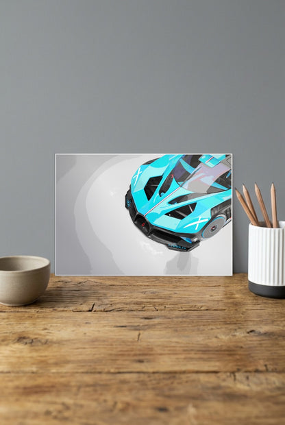 Blue Concept Supercar Cars Poster