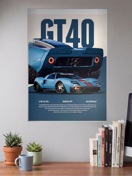 Ford GT40 Redline Rush Cars Poster