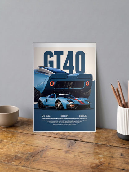 Ford GT40 Redline Rush Cars Poster